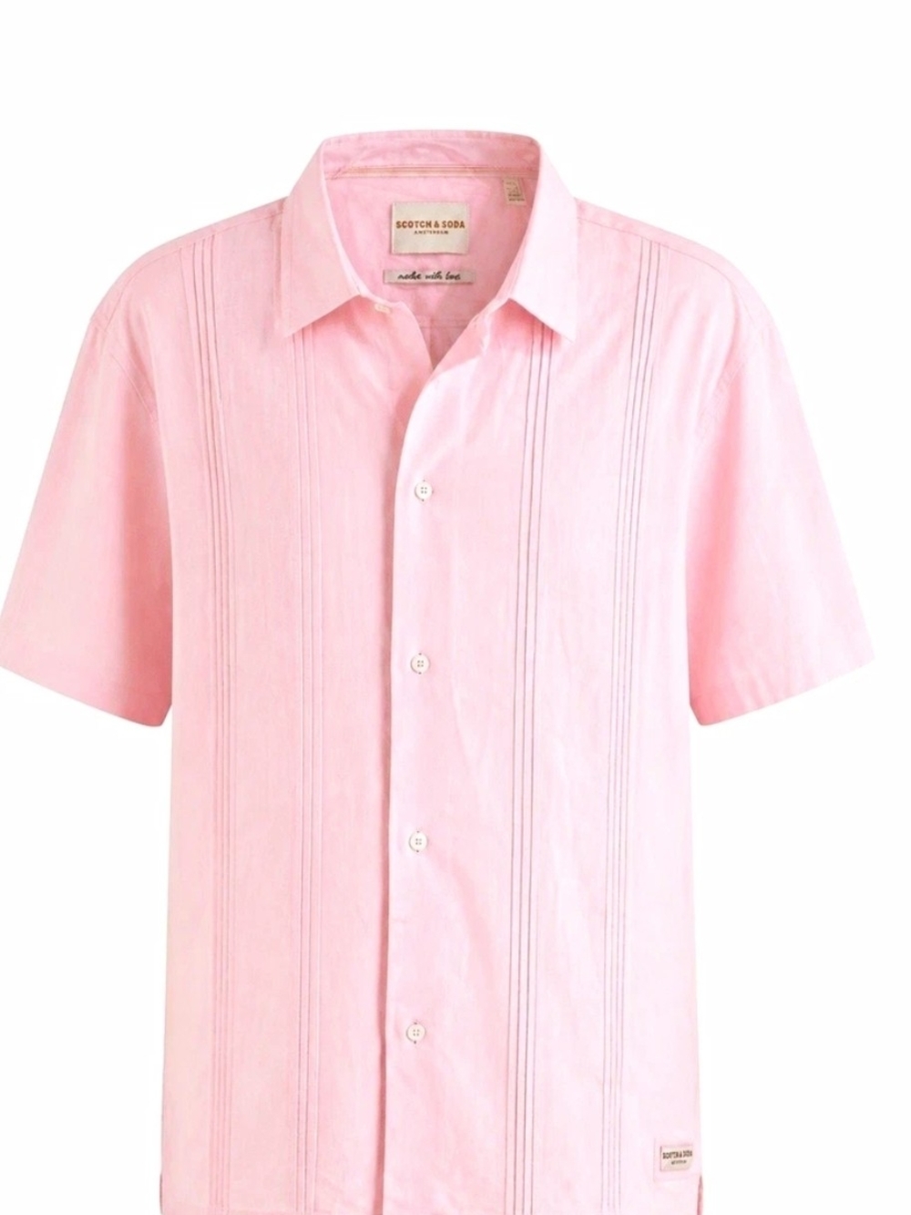Scotch & Soda Light Pink Short-Sleeve Button-Down Shirt SizeXXL
